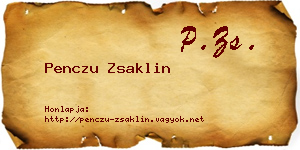 Penczu Zsaklin névjegykártya
